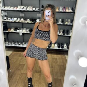 Short Stras Importado Art Destello-